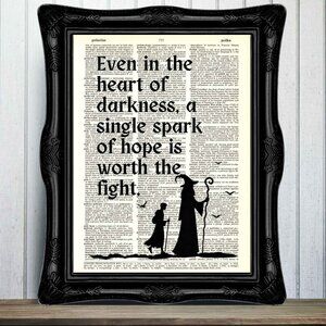 Inspired by Lotr Fantasy Quote Dictionary Art Print Upcycled Vintage Wall Decor